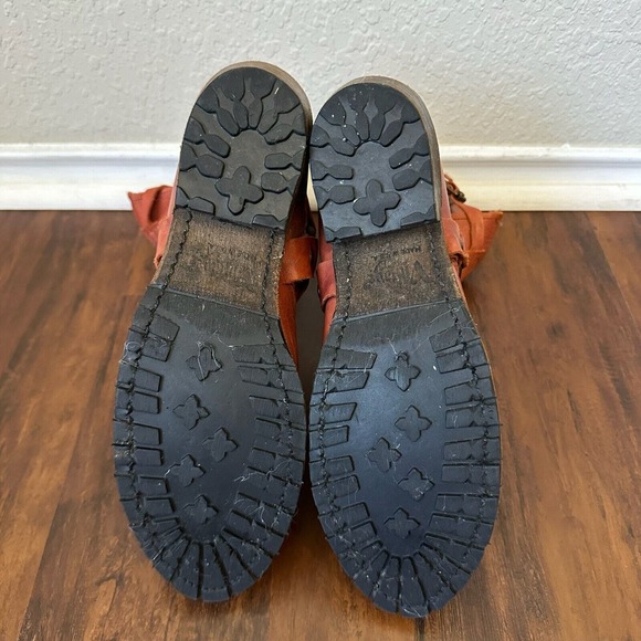 VINTAGE SHOE CO Eliza Slouch Engineer Harness Boot Reddish Brown USA MADE - Picture 11 of 14